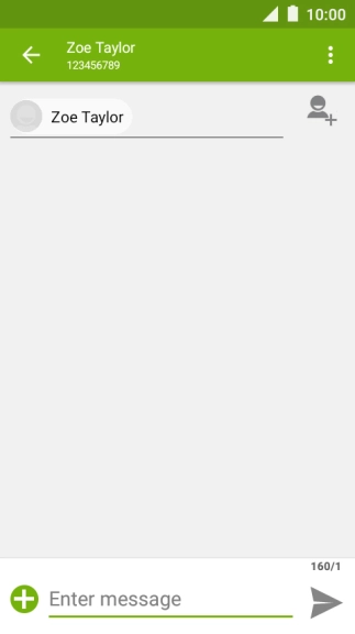 Press the text input field and write the text for your text message.
