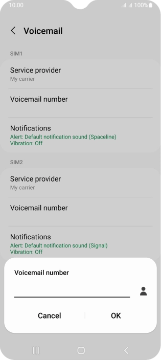 Key in (prefix) 5 (your phone number) and press OK.