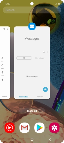 To end one running application, slide your finger upwards on the required application.