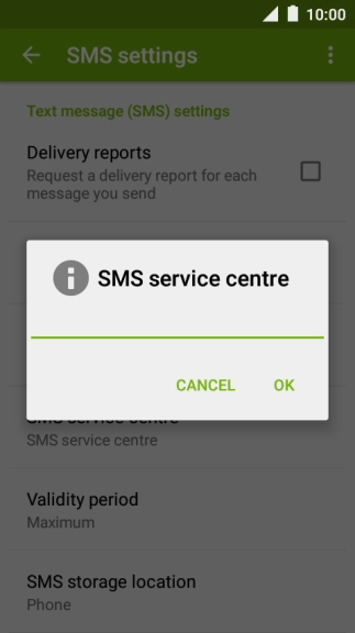 Key in +35387699989 and press OK.