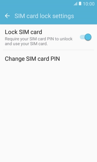 Press Lock SIM card to turn the function on or off.