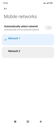 Press the required network.