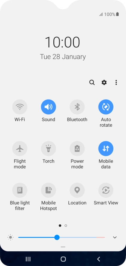Press the settings icon.