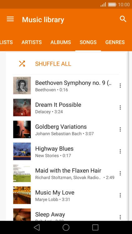 Press the required audio file.