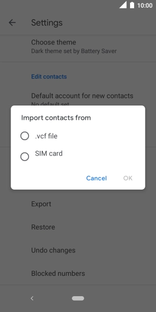 Press SIM card.