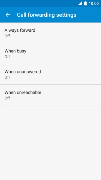 Press the required divert type.