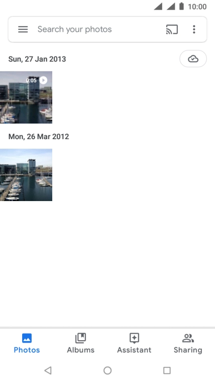 Press Albums and go to the required folder.