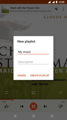 Key in a name for the playlist and press CREATE PLAYLIST.