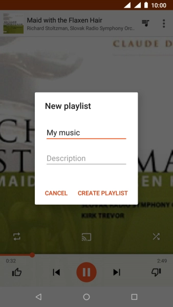 Key in a name for the playlist and press CREATE PLAYLIST.