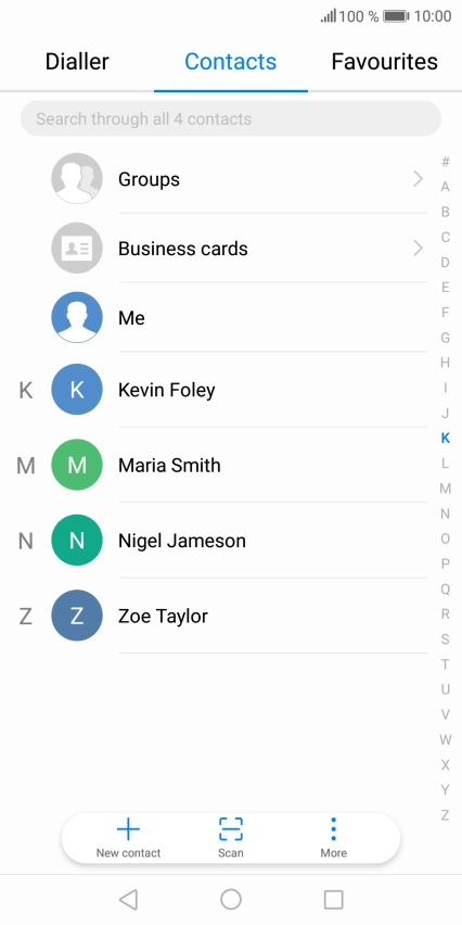 Press New contact.