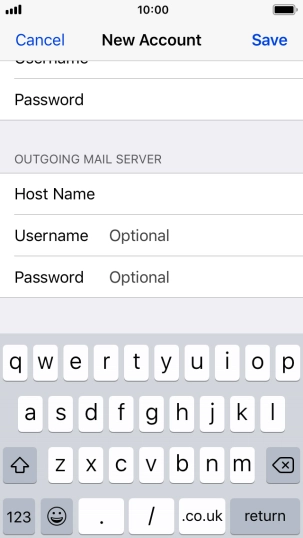 Press Save. Your email account has now been set up. To select more settings for incoming and outgoing server, proceed with the following steps.