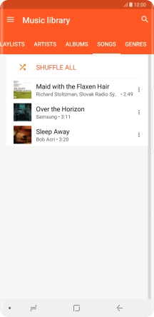 Press the required audio file.