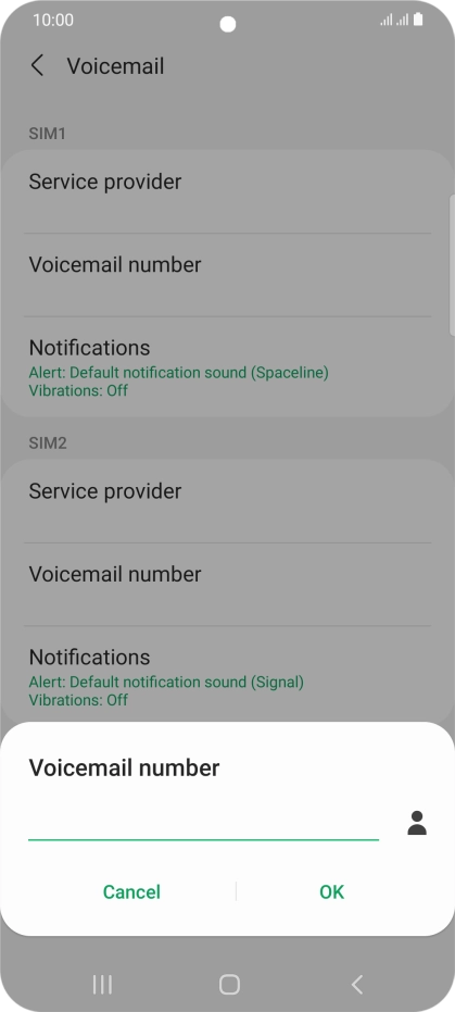 Key in (prefix) 5 (your phone number) and press OK.