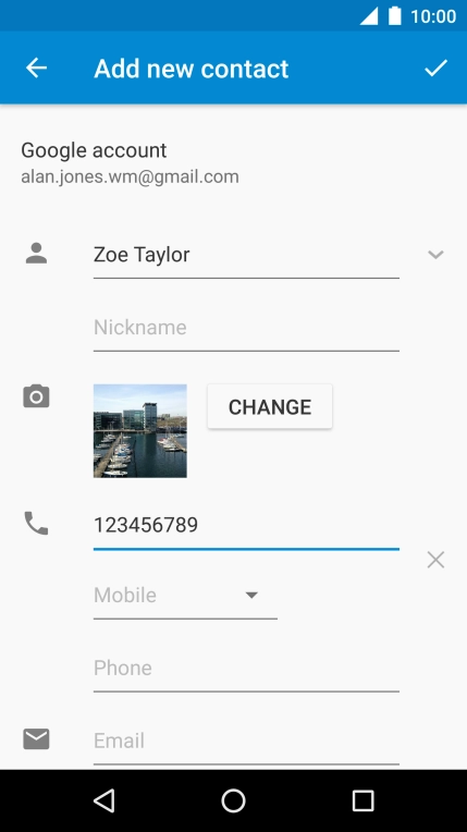 Press the drop down list below the phone number.