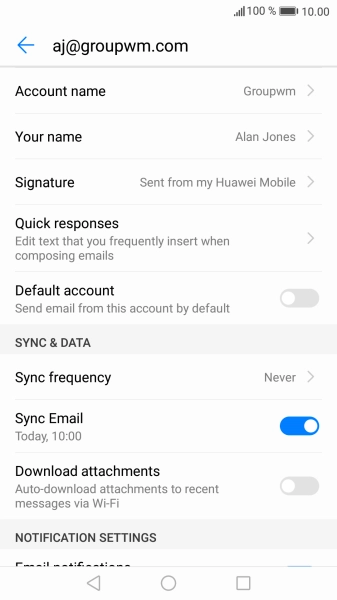 Press Account name and key in the required name.