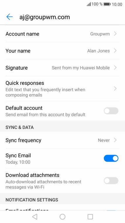 Press Account name and key in the required name.