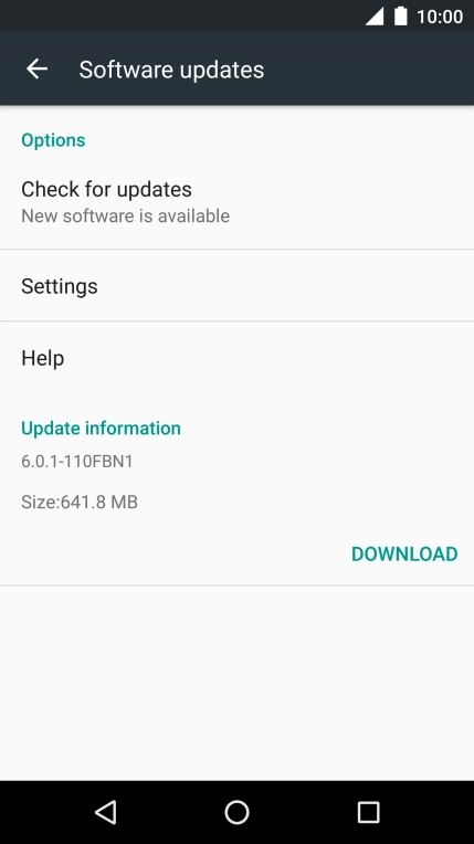 Press Check for updates. If a new software version is available, it's displayed. 
Follow the instructions on the screen to update the phone software.