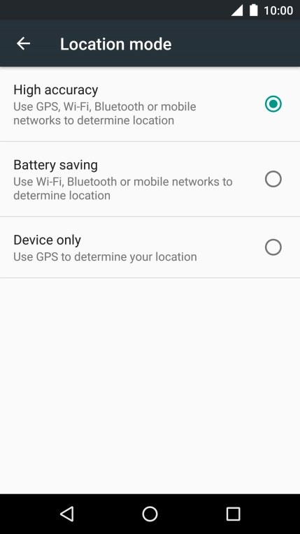 If you select High accuracy, your phone can find your exact position using the GPS satellites, the mobile network and nearby Wi-Fi networks. Satellite-based GPS requires a clear view of the sky.