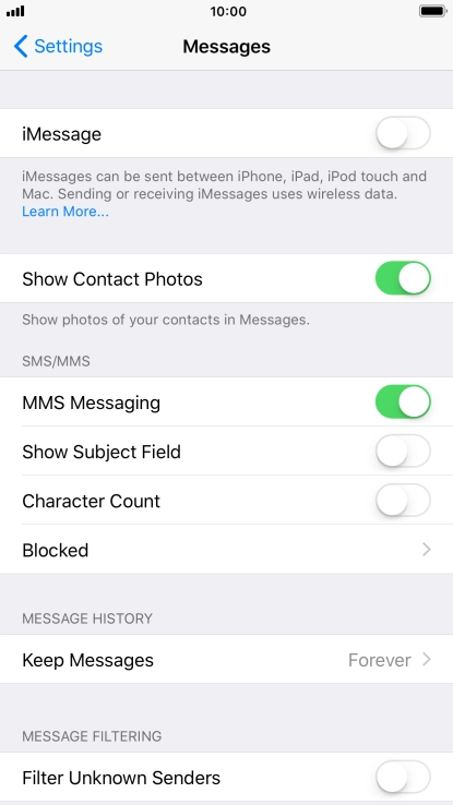 Press the Home key to return to the home screen.
