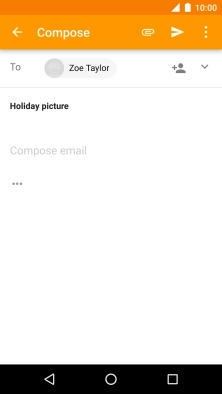 Press the text input field and write the text for your email message.