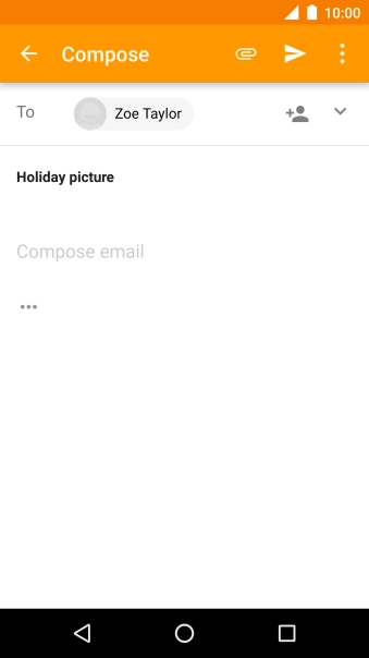 Press the text input field and write the text for your email message.