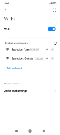 Press the required Wi-Fi network.