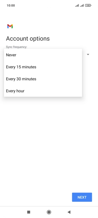 Press the required setting.