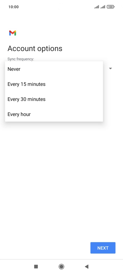 Press the required setting.