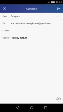 Press the text input field and write the text for your email message.