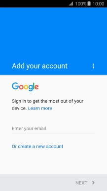 If you don t have a Google account, press Or create a new account and follow the instructions on the screen to create an account.