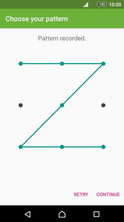 Slide your finger across the screen to connect at least four points and press CONTINUE.