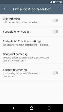 Press Portable Wi-Fi hotspot settings.