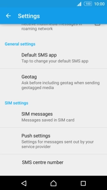 Press SMS centre number.