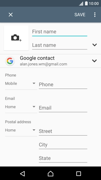 Press First name and key in the first name.