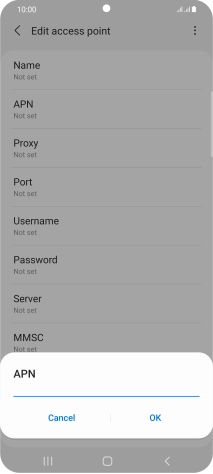 Key in mms.vodafone.net and press OK.