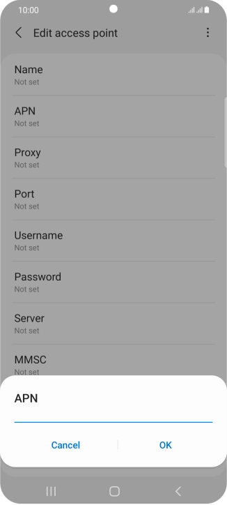 Key in mms.vodafone.net and press OK.