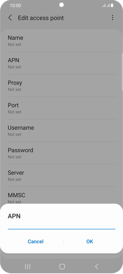Key in mms.vodafone.net and press OK.