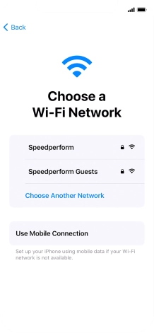 Press the required Wi-Fi network.