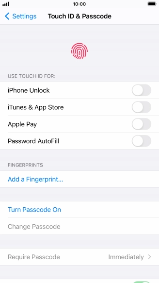 Press Turn Passcode On and key in a phone lock code of your own choice twice.