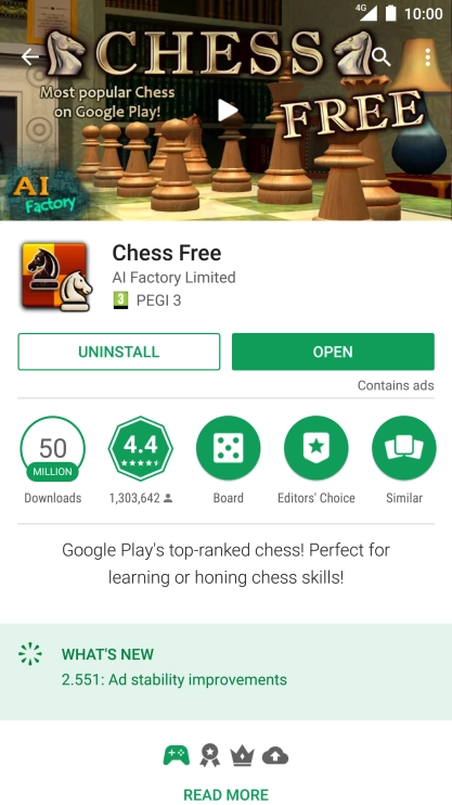 Press UNINSTALL.