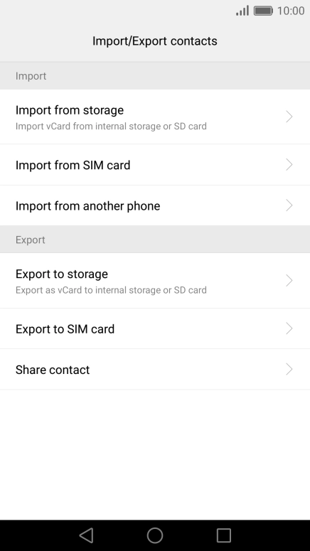 Press Import from SIM card.