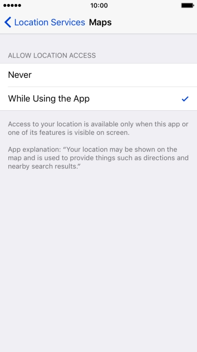 Press Location Services.