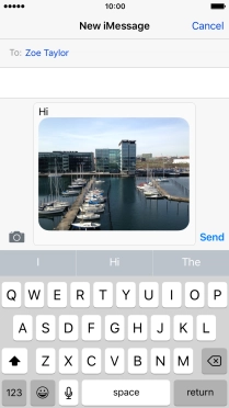 Press Send when you've finished your iMessage.