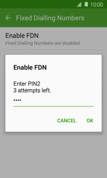Key in your PIN2 and press OK.