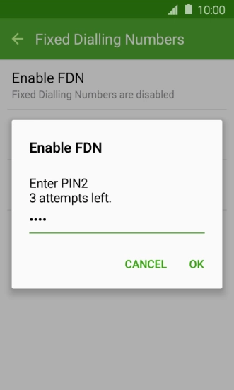 Key in your PIN2 and press OK.