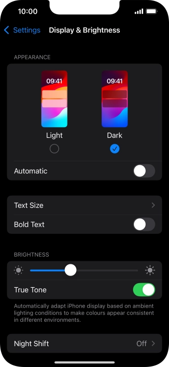 Press the indicator next to 