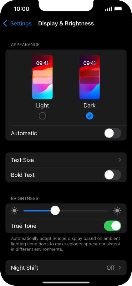 Press the indicator next to 