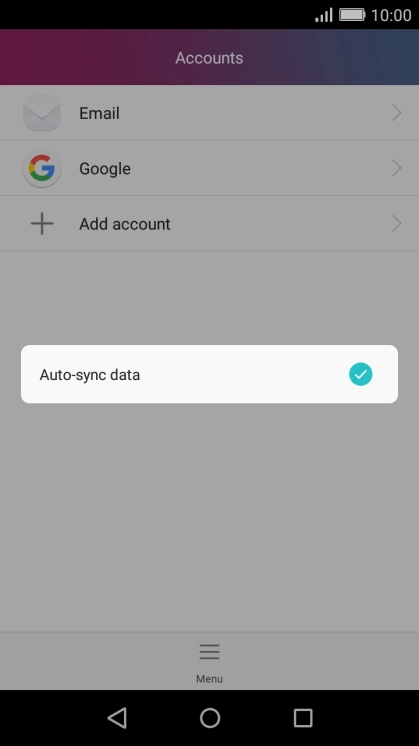 Press Auto-sync data to turn the function on or off.