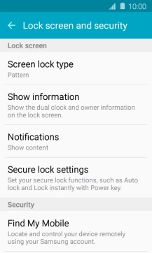 Press Screen lock type and key in the current phone lock code.