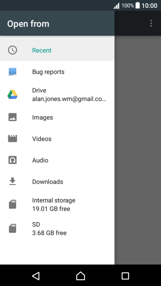 Press the required category and go to the required folder.